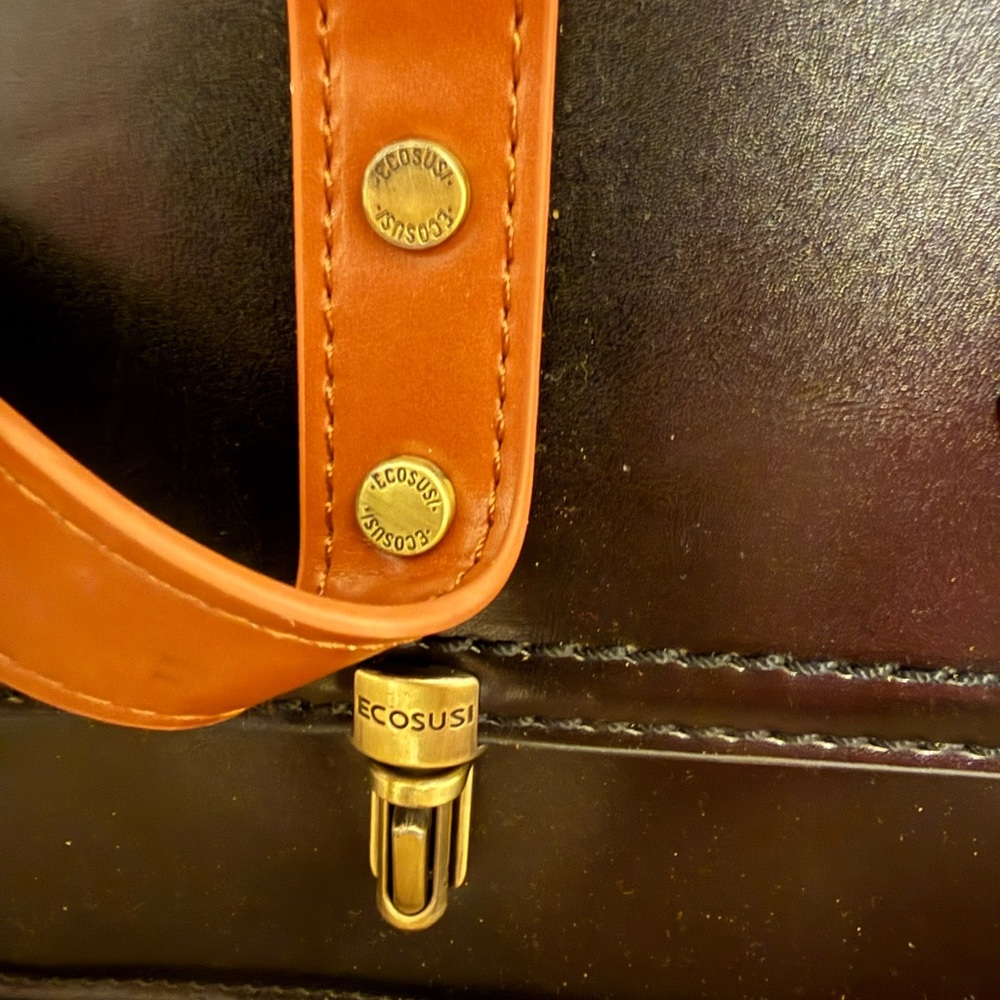 Crystal Bell Black and Brown Laptop Satchel Bag - Picture 6 of 15